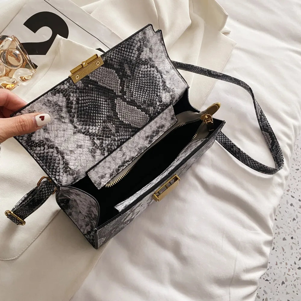 Vivid Charm Snakeskin Bag