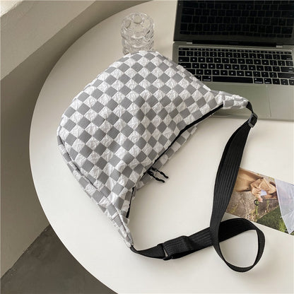 Bolsa de dumplings coreanos con diseño de tablero de ajedrez