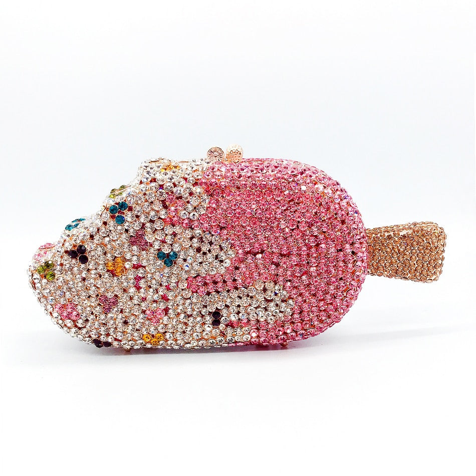Ice Cream Shaped Diamond Clutch Bag