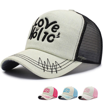 Frühling und Sommer Mode Stickerei Alphabet Schirmmütze Outdoor Reisen