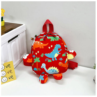 Bonita mochila infantil con diseño de dinosaurio de dibujos animados.