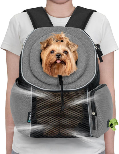 Bolsa de transporte para perros, mochila portátil de viaje, transpirable, para exteriores, suministros para mascotas.