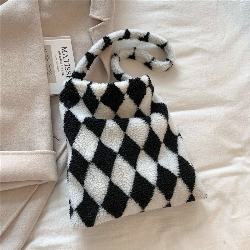 Love Heart Schulter Winter Plüsch Taschen für Damen