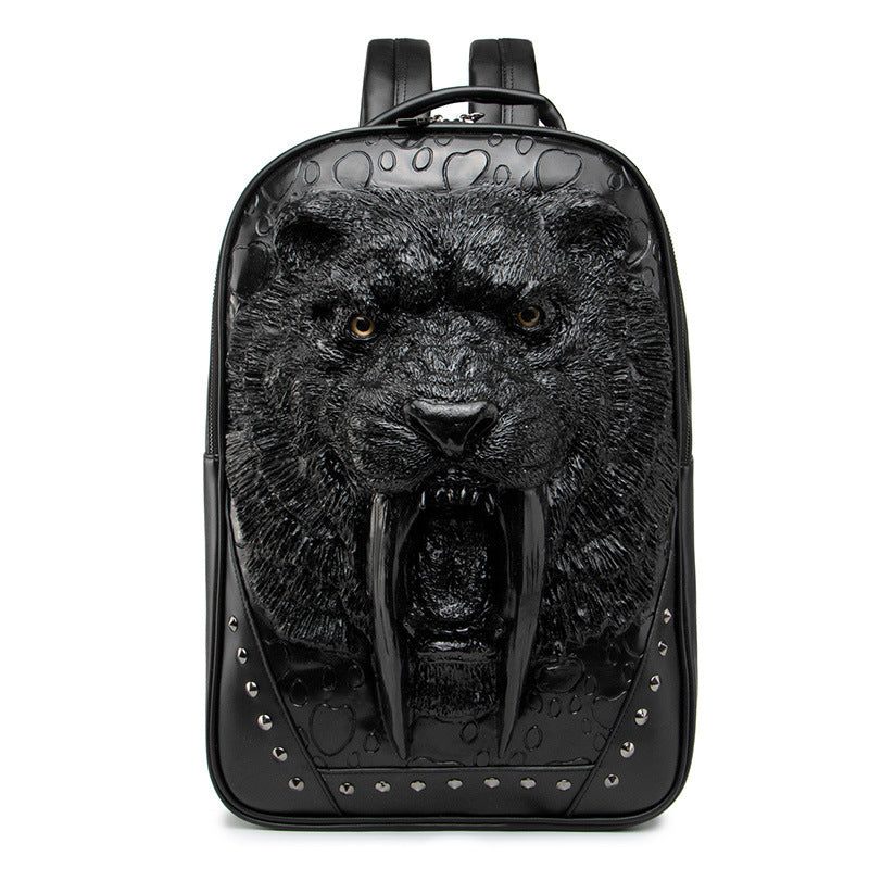 Embossed Three-dimensional Tiger Head Backpack