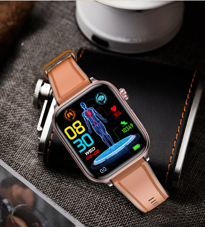 Neu ET570 Smart Uhr Bluetooth Anruf EKG EKG Funktion Nicht-invasive Blut Glucose Echt Blut Sauerstoff Armband