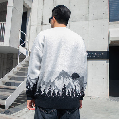 Suéter de cuello redondo de otoño e invierno para hombre de talla grande