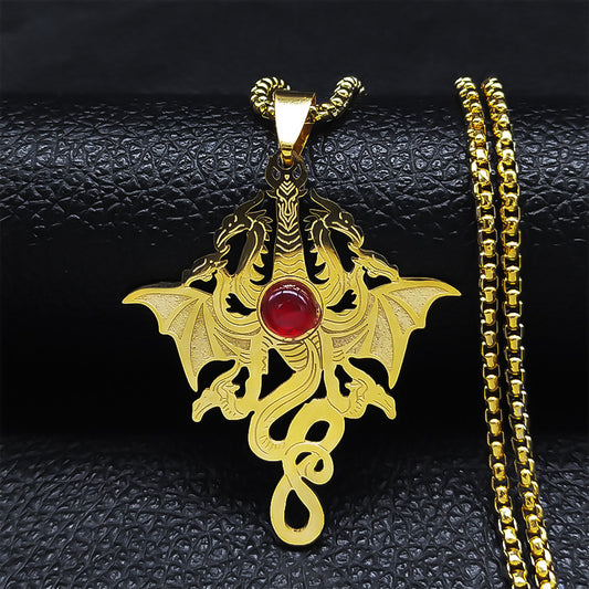 European And American Stainless Steel 304 Casting Dragon Pendant Necklace