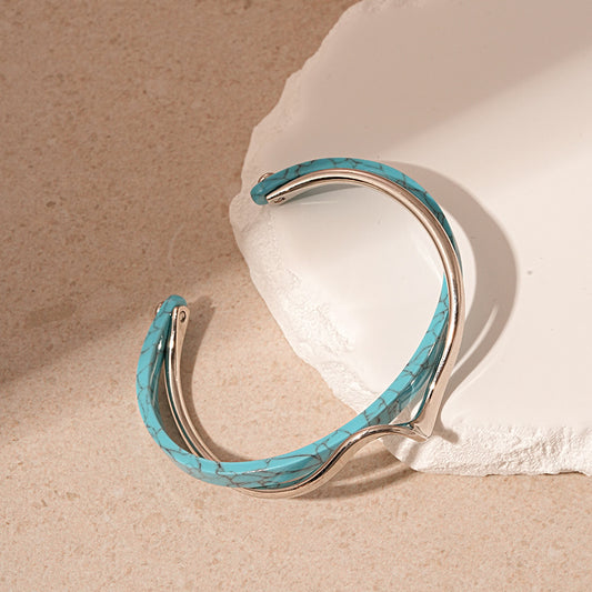 Geometry Pattern Twisted Open-ended Bracelet