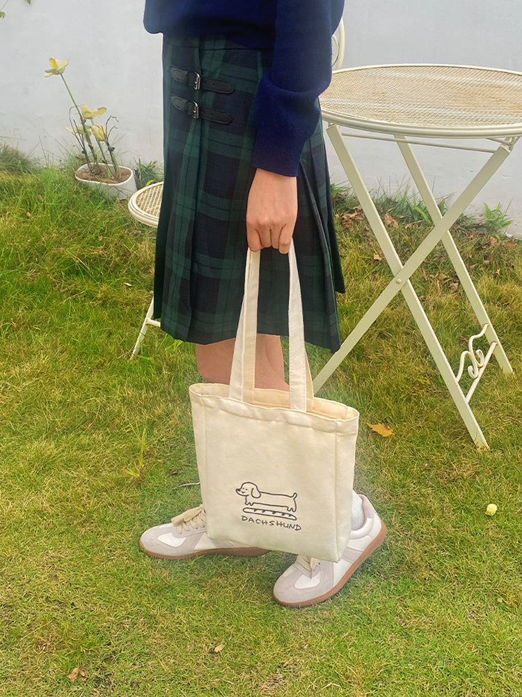 Women's Sausage Dog Canvas Bag One Shoulder Bag