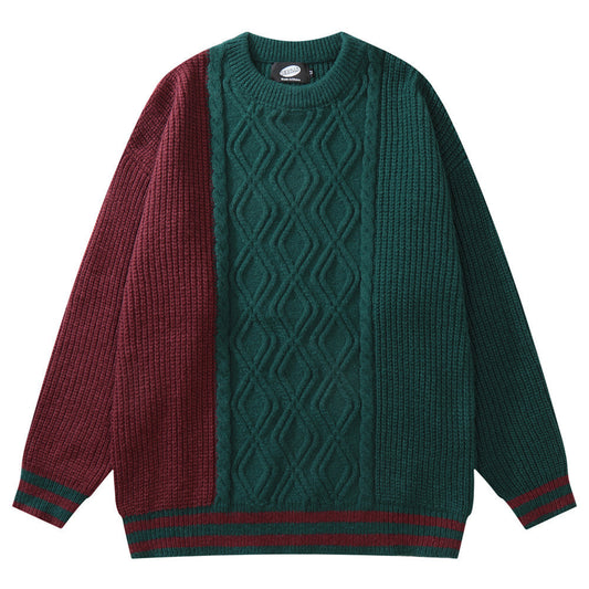 Men's Design Loose Twist Knit Pullover Sweater