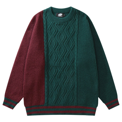 Men's Design Loose Twist Knit Pullover Sweater