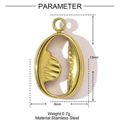 Colgante de acero de titanio con forma de estrella de mar y corazón estilo francés
