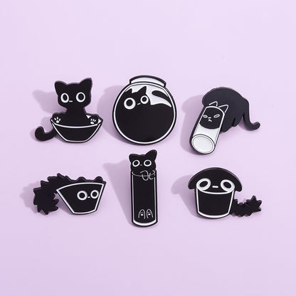 Broche de comercio exterior con forma de gato, bonito y sencillo, para bufanda, con hebilla decorativa que combina con todo.