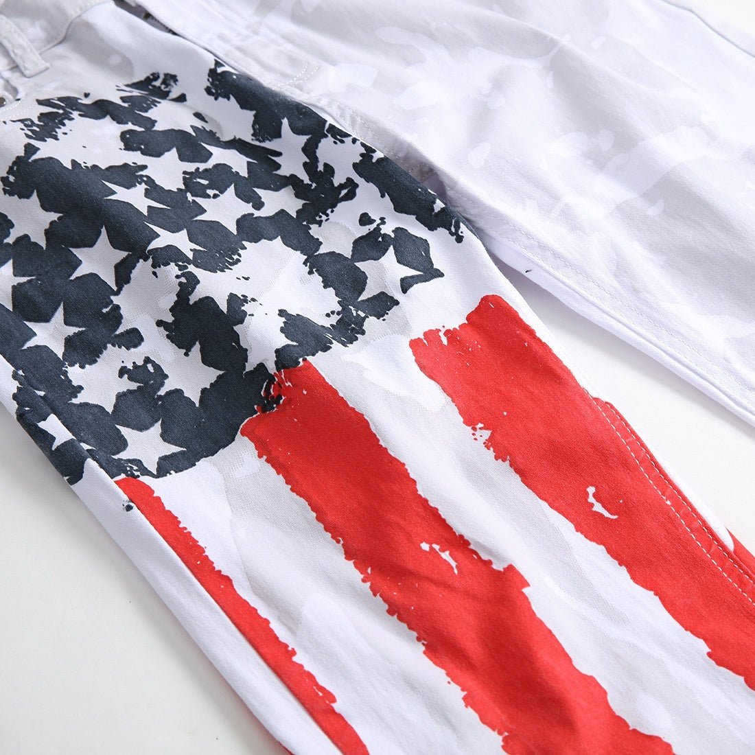 Printed Jeans High Elastic Slim Fit Men Plus Size Pants - BAGMODA