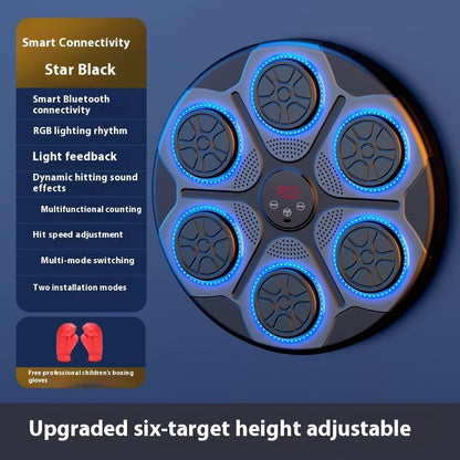 Musikboxmaschine für den Haushalt, mit RGB-Licht, Bluetooth-kompatibel, Erwachsenenmodus, Geschwindigkeit einstellbar, für Indoor-Kickboxen, Karate, Fitness, Zuhause