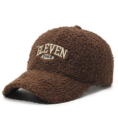 Winter-Baseballkappe aus dickem Lammfell