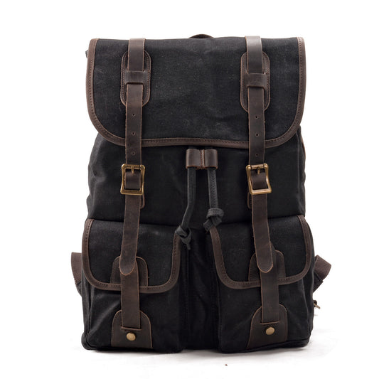 Horse Leather Canvas Backpack