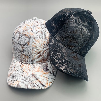 Gorras de béisbol con estampado de cuero puro estilo coreano