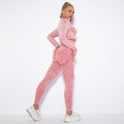 Pantalones deportivos para correr y fitness para mujer, lavables y sin costuras, con cara sonriente