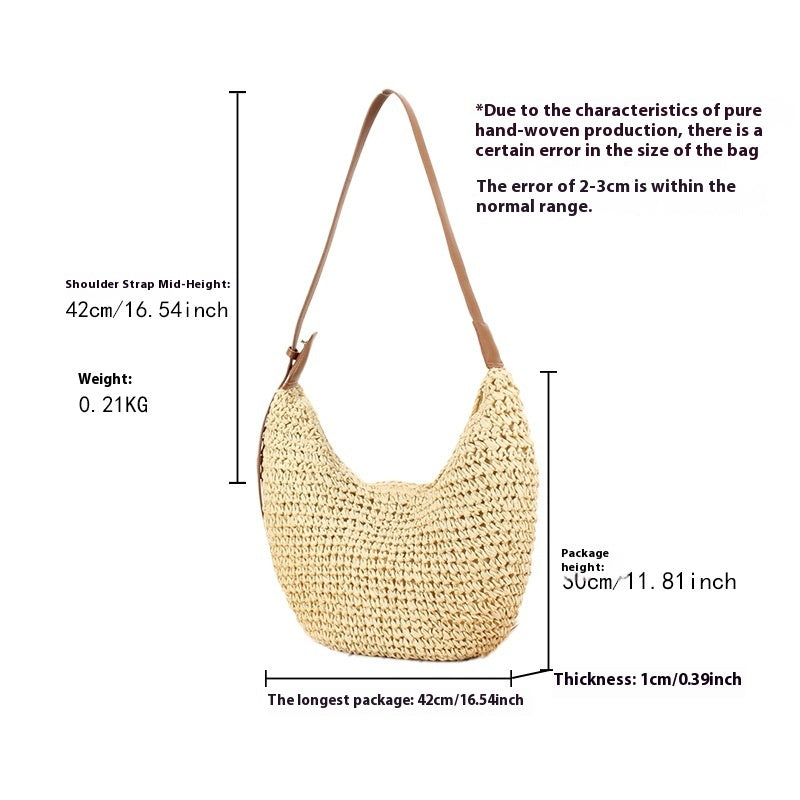 Casual Minimalist Straw Carry Bag