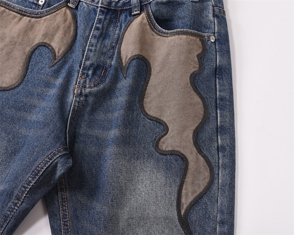 Fashion Horn Denim Pants Men - BAGMODA