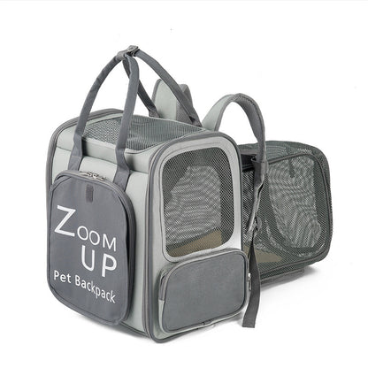 Bolsa expandible para mascotas de gran capacidad de tela Oxford y PU