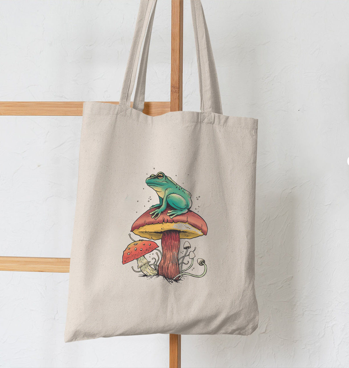 Butterfly Mushroom Printed Canvas Bag Shoulder Bag