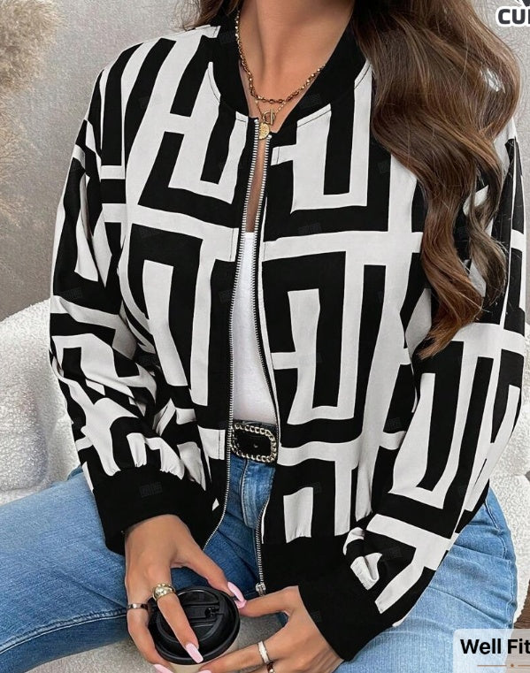 Minimally Casual Printed Women's Jacket