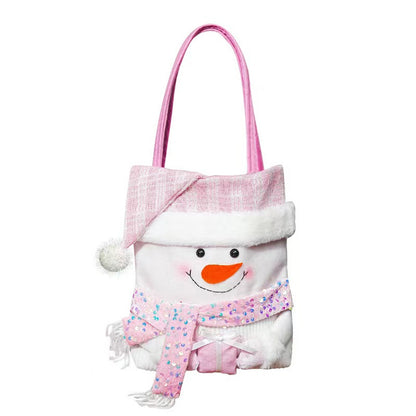 Bolsa de regalo navideña con diseño de muñeco de trapo de dibujos animados
