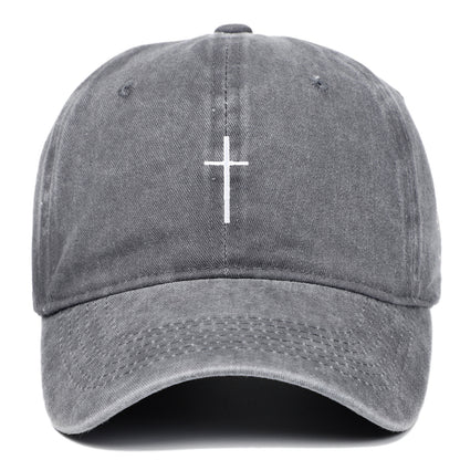 Gorra de béisbol con visera bordada en cruz y letras para el sol