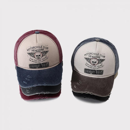 Damen-Baseballkappe aus gewaschenem Denim im Retro-Stil