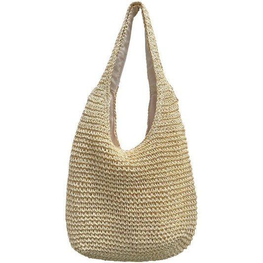 Bolso de playa tejido de un solo hombro para vacaciones en la playa