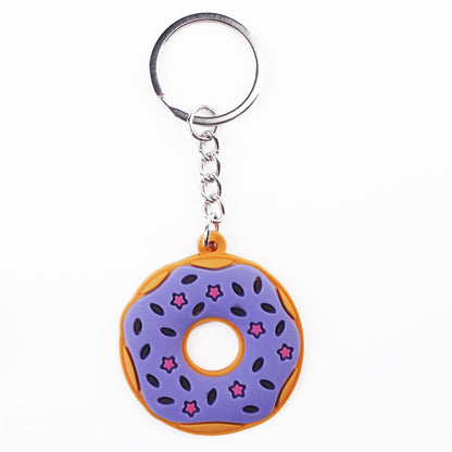 Einfacher Cartoon-süßer Donut-PVC-Schlüsselanhänger