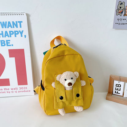 Mochila escolar de dibujos animados con un osito lindo para jardín de infantes