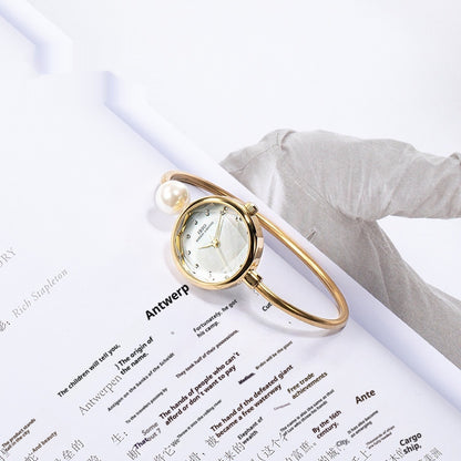 Damen Armbanduhr Muscheloberfläche Perle