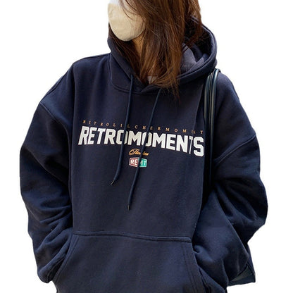Sudadera con capucha acolchada de terciopelo para mujer