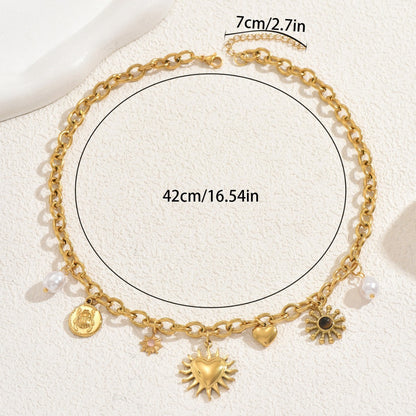 Cadena colgante con gemas de perla incrustadas y el mismo diseño de Niche Love