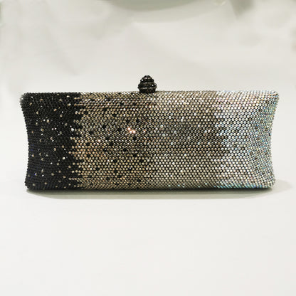 Damen-Clutch mit Farbverlauf und Strasssteinen, Umhängetasche