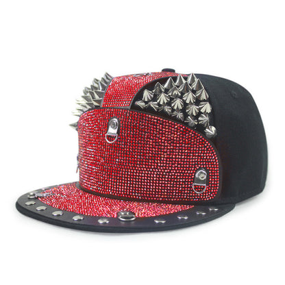 Punk Diamond Armor Tip Rivet Hip Hop Flachkrempe Hut
