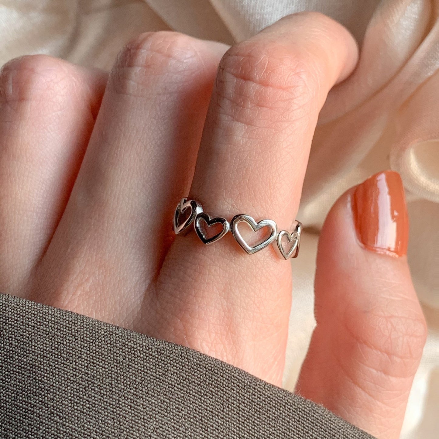 Stylish Adjustable Love Heart-shaped Ring Women