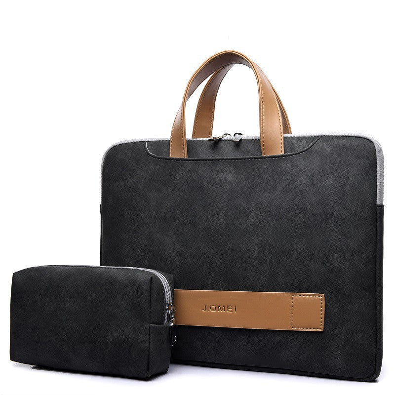 Portable thin and light computer bag portable briefcase pu leather notebook bag