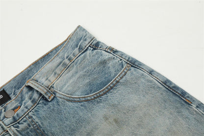 Ripped Dirty Denim Baggy Pants Men - BAGMODA