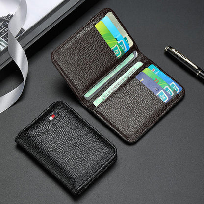 Estuche de cuero para tarjetas bancarias de negocios para hombre