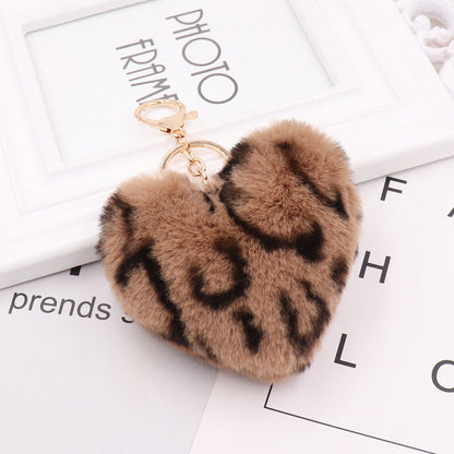 Llavero de corazón de peluche para mujer