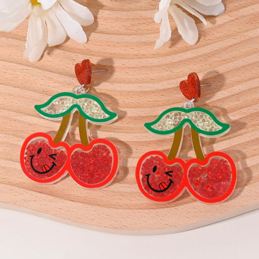 Cherry Strawberry Watermelon Pineapple Coconut Cake Ice Cream Earrings For Women