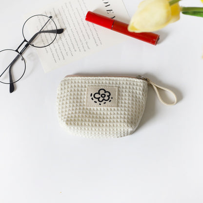 Bonita y sencilla bolsa de almacenamiento con forma de gofre para mujer