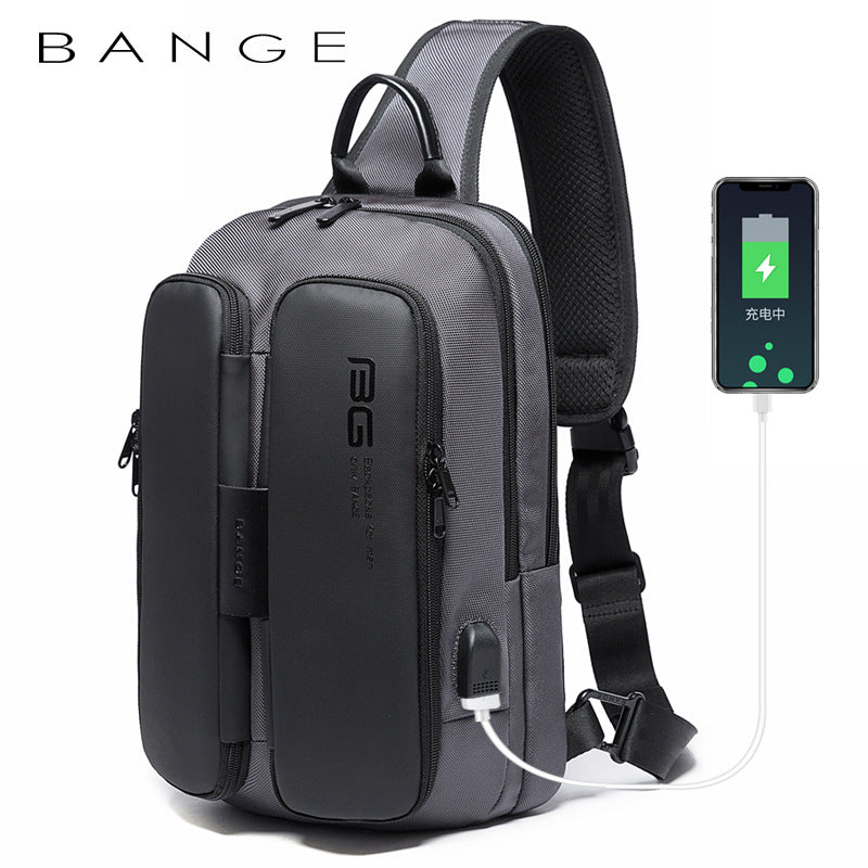 BANGE Outdoor USB Technology Chest Bag for Men