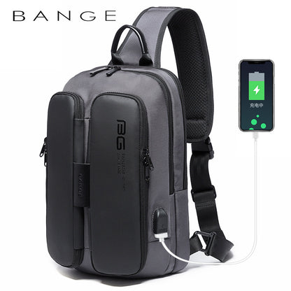 BANGE Outdoor USB Technology Chest Bag for Men - BAGMODA