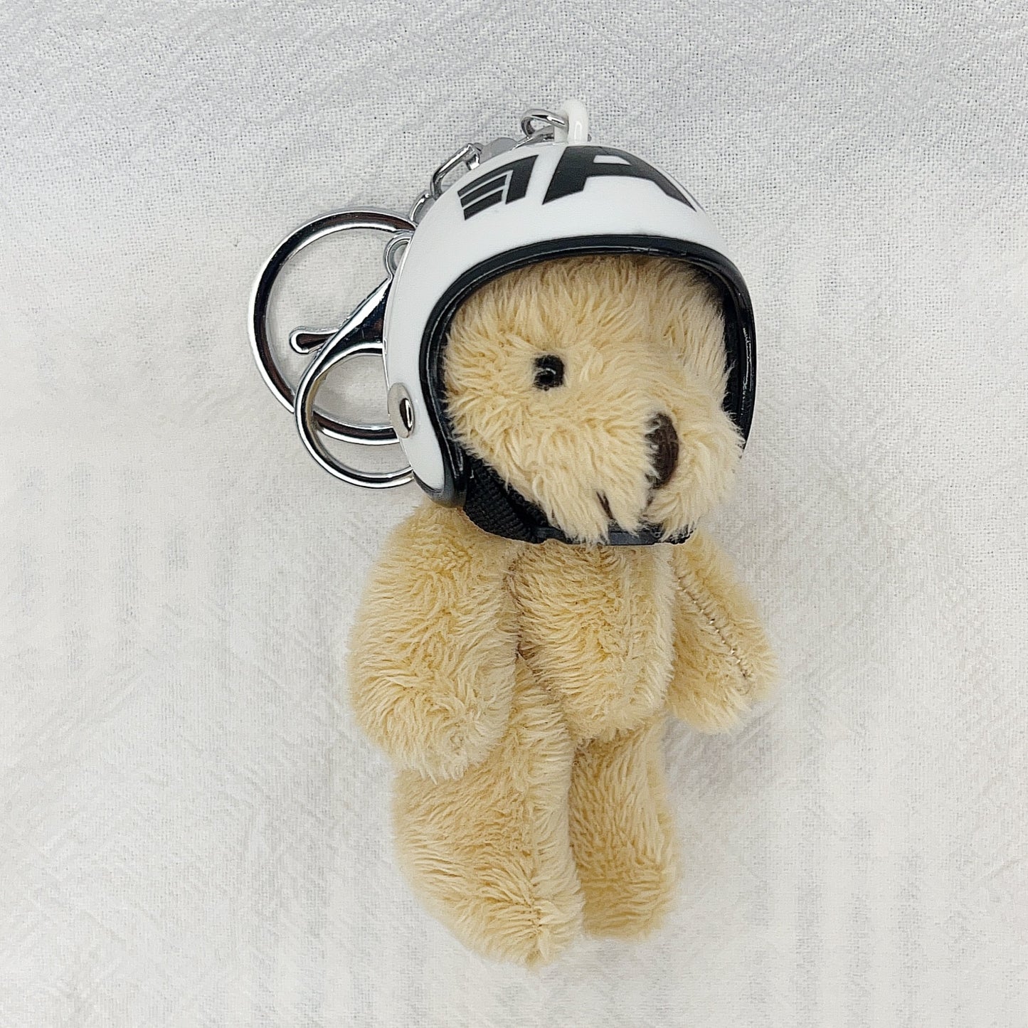 South Korea Ins Cute Motorcycle Helmet Bear Pendant Plush Key Chain