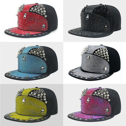 Punk Diamond Armor Tip Rivet Hip Hop Flachkrempe Hut